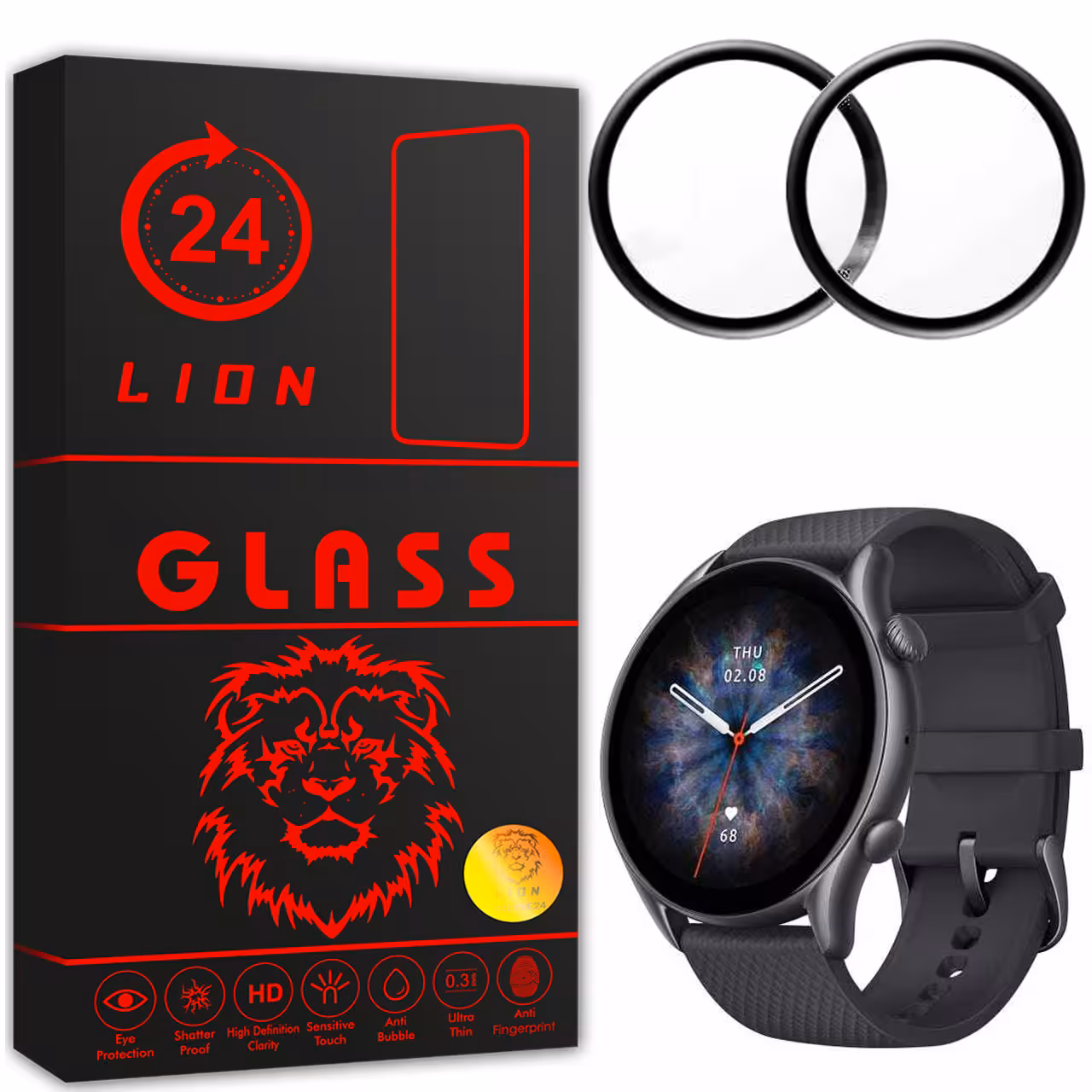 محافظ صفحه نمایش لاین مدل RT007 مناسب برای ساعت هوشمند شیایومی Amazfit GTR 3 Pro بسته دو عددی
