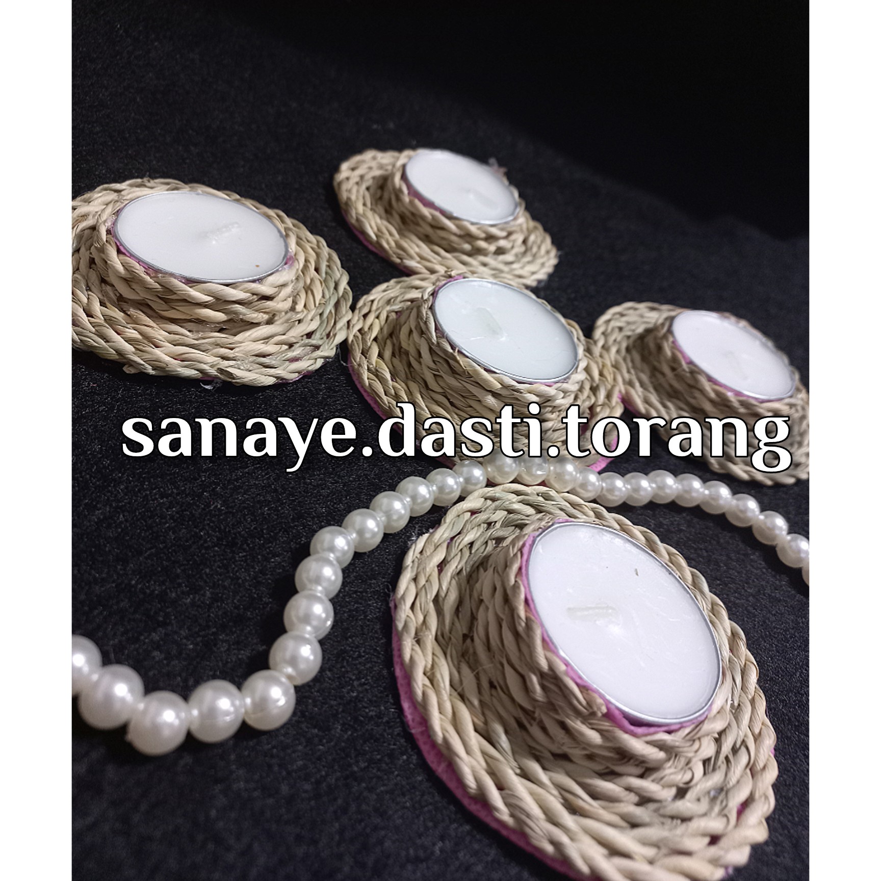 شمع.شمع حصیری.شمع و جاشمعی.جاشمعی حصیری.هفتسین.دکوری.تزیینات