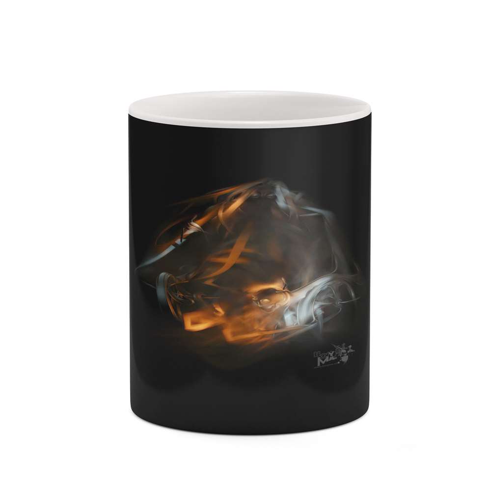 ماگ کاکتی طرح زمینه مشکی فانتزی مدل mgh19052