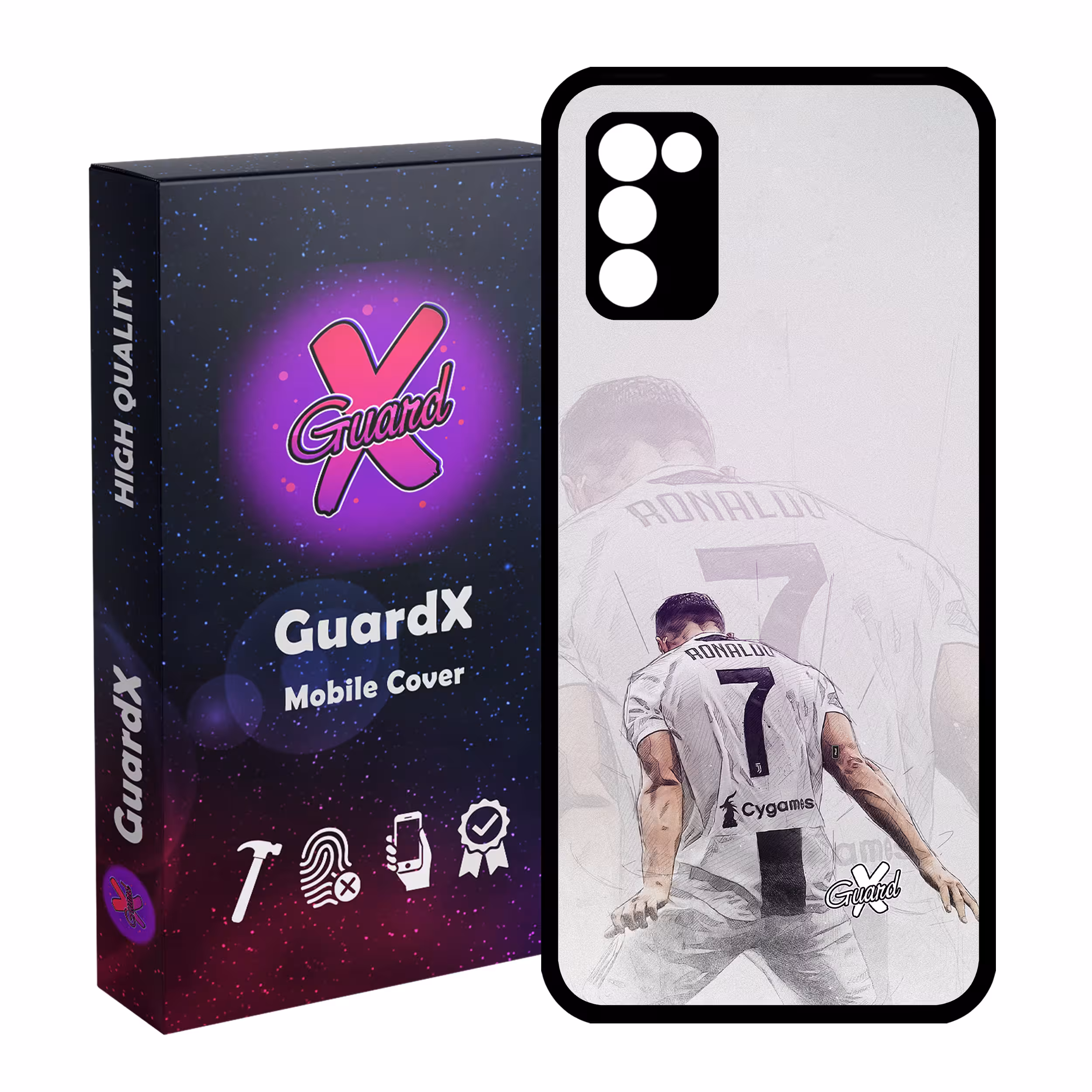کاور گارد ایکس طرح CR7 مدل Glass10189 مناسب برای گوشی موبایل سامسونگ Galaxy A02s / M02s