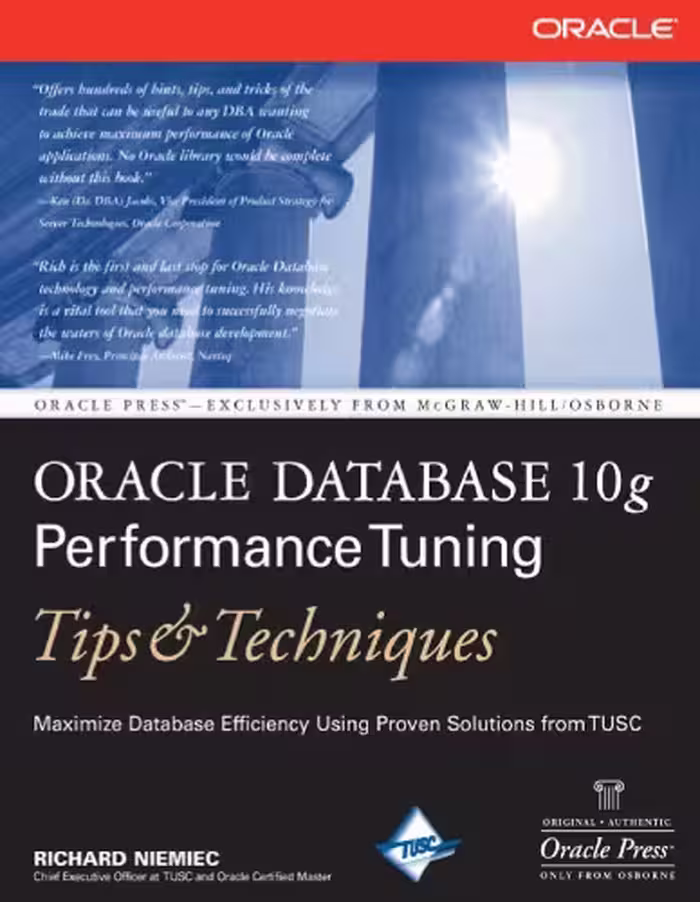 خرید و دانلود نسخه کامل کتاب Oracle Database 10g Performance Tuning Tips &amp; Techniques