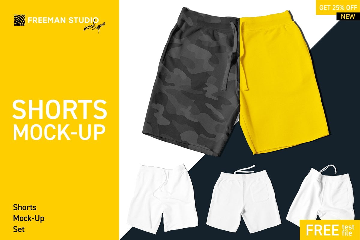دانلود Shorts Mock-Up Set – طرح لایه باز موکاپ شلوارک