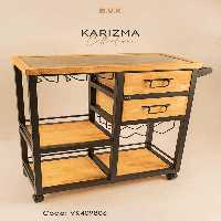 میز بار دو کشو بی وی کی چوب روشن کد 409806