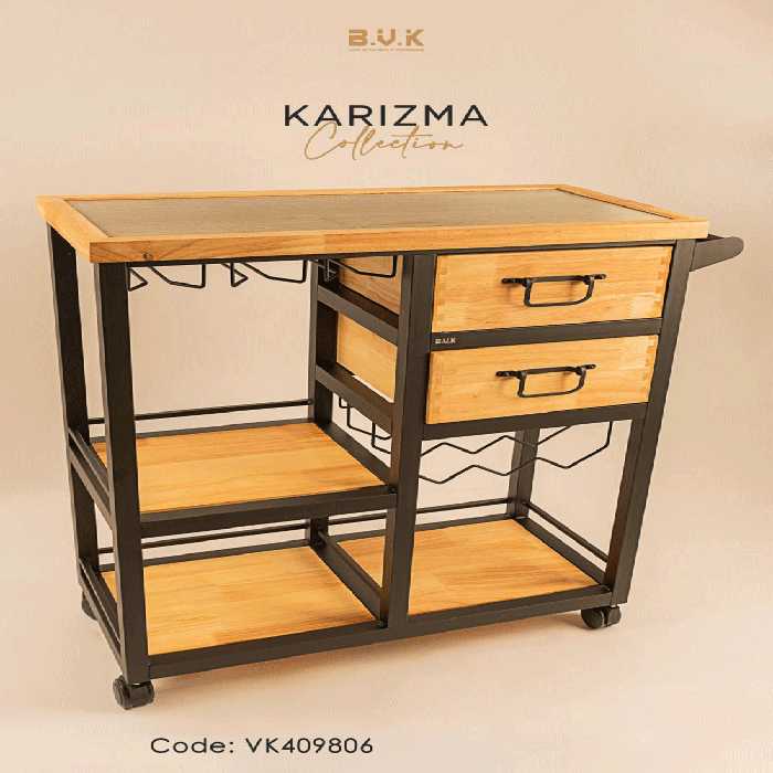 میز بار دو کشو بی وی کی چوب روشن کد 409806
