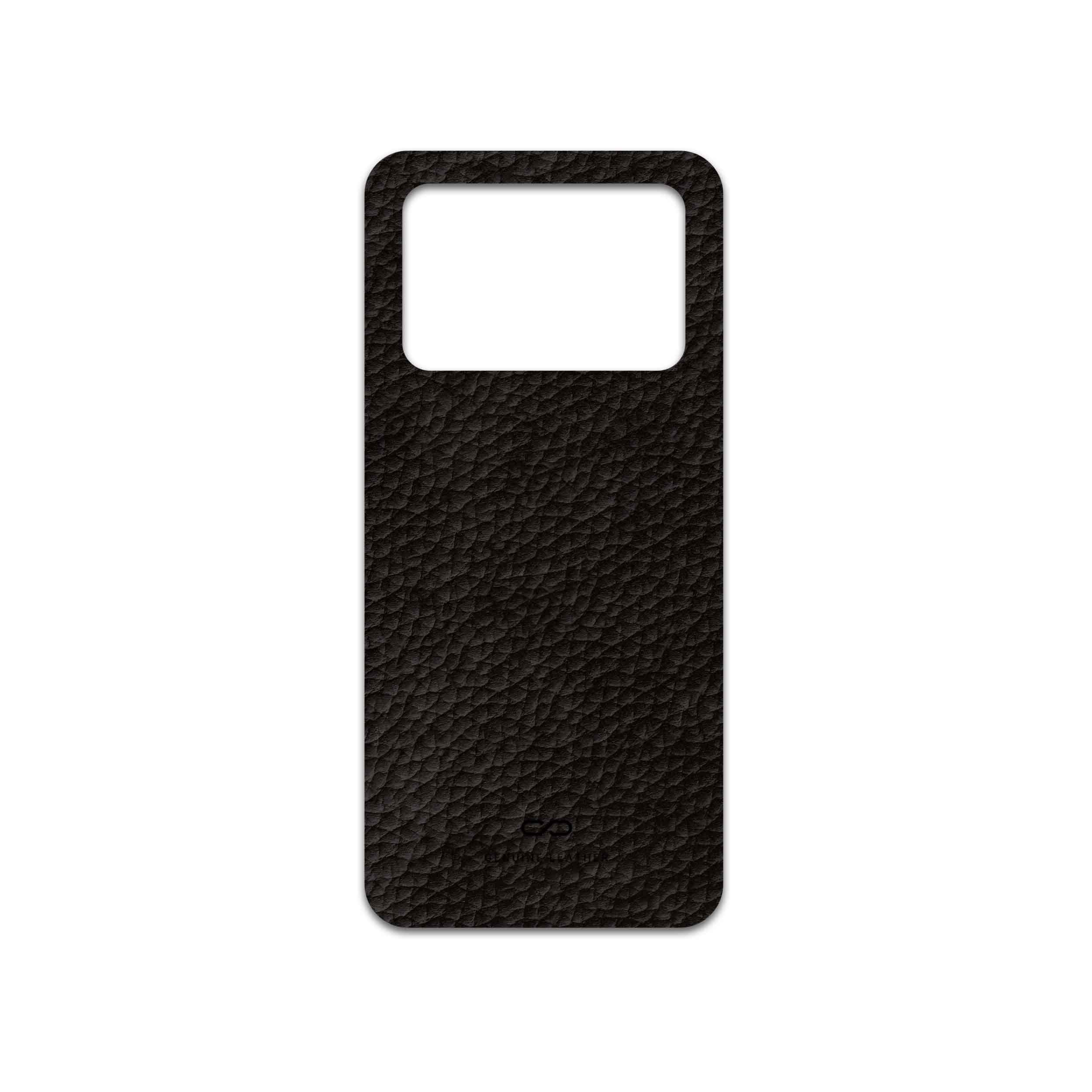 برچسب پوششی ماهوت مدل Dark-Brown-Leather مناسب برای گوشی موبایل شیائومی Poco M4 Pro 4G