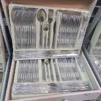 سرویس قاشق چنگال نگیر 24 نفره یونیک144 پارچه در 3 طرح دونا وماینزوناخنی با جعبه  هزینه ارسال پس کرایه