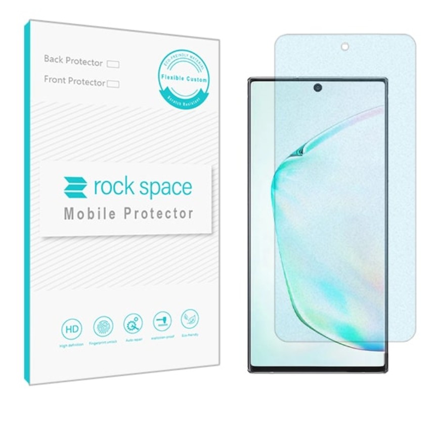  گلس نانو مات بلوکات (ضد اشعه آبی) و ضد ضربه گوشی سامسونگ Galaxy NOTE 10 PLUS برند راک اسپیس

