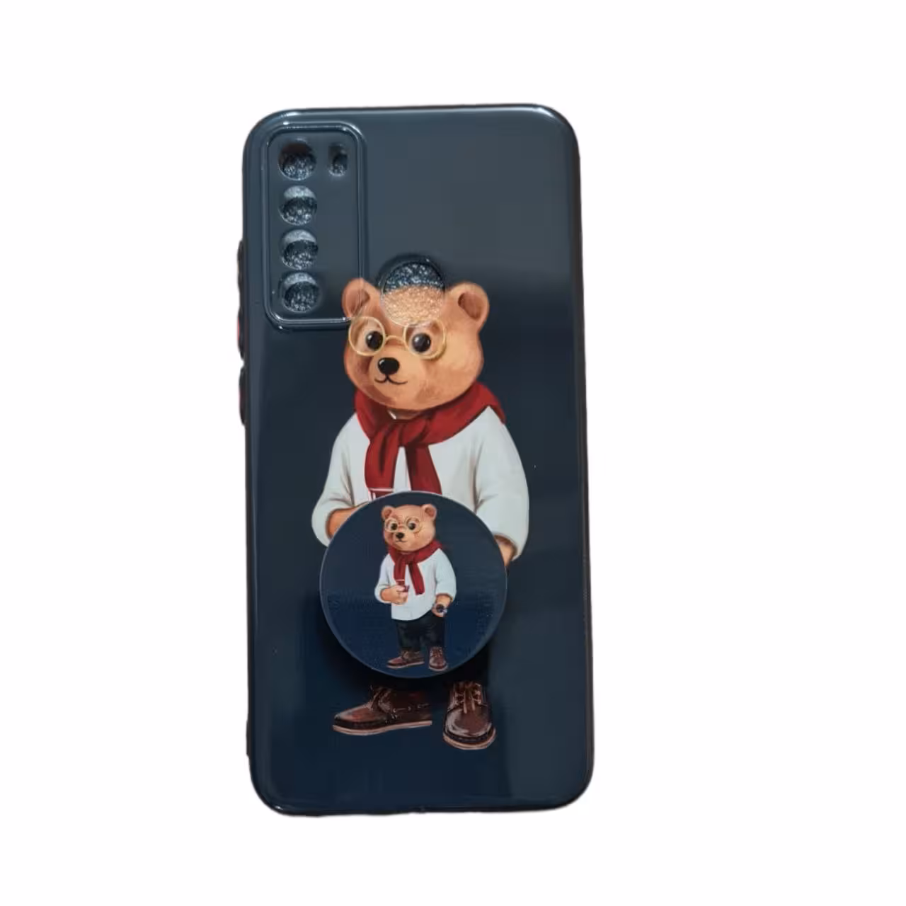 کاور طرح خرس کد 821 مناسب برای گوشی موبایل شیائومی Redmi Note 8 به همراه پاپ سوکت
