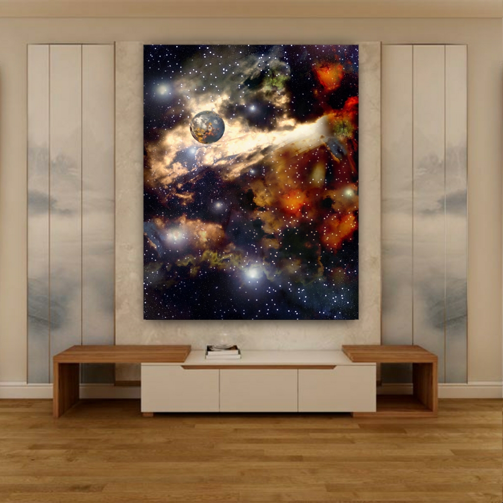 تابلو بوم طرح سیاره و کهکشان مدل SDB324