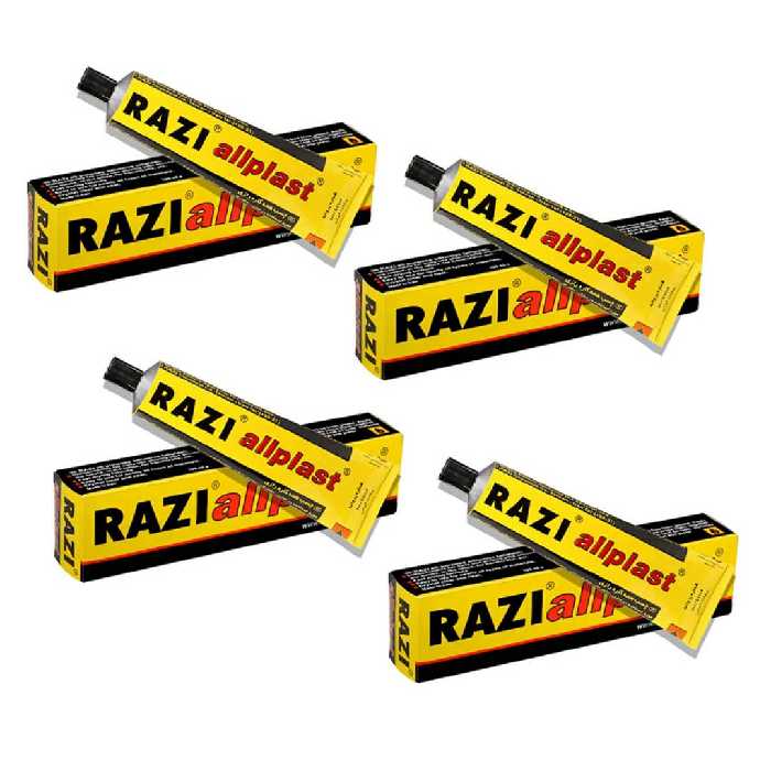 چسب همه کاره رازی مدل آل پلاست حجم 100 میلی لیتر بسته 4 عددی