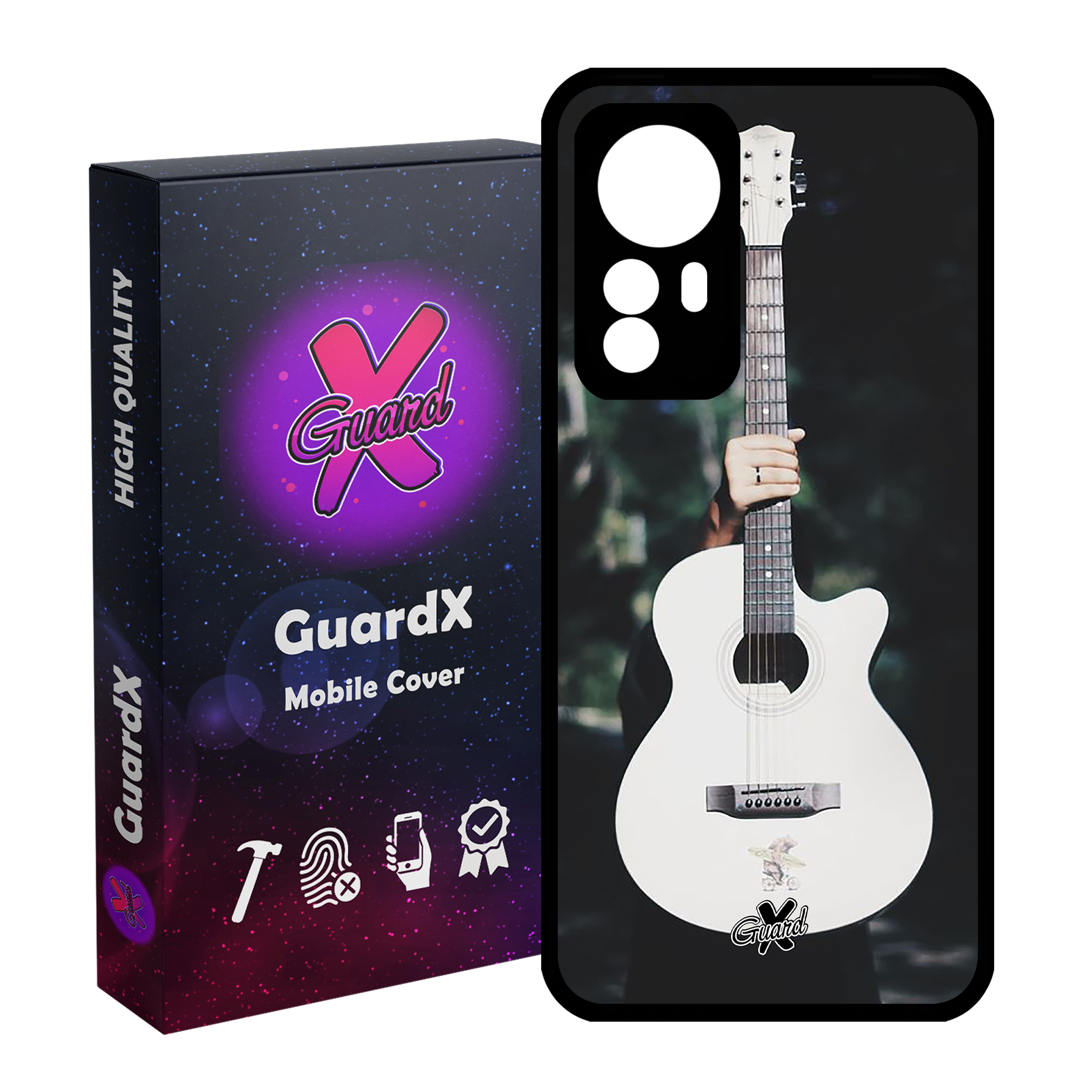 کاور گارد ایکس طرح گیتار مدل Glass10263 مناسب برای گوشی موبایل شیائومی Mi 12/Mi 12X/Mi 12S