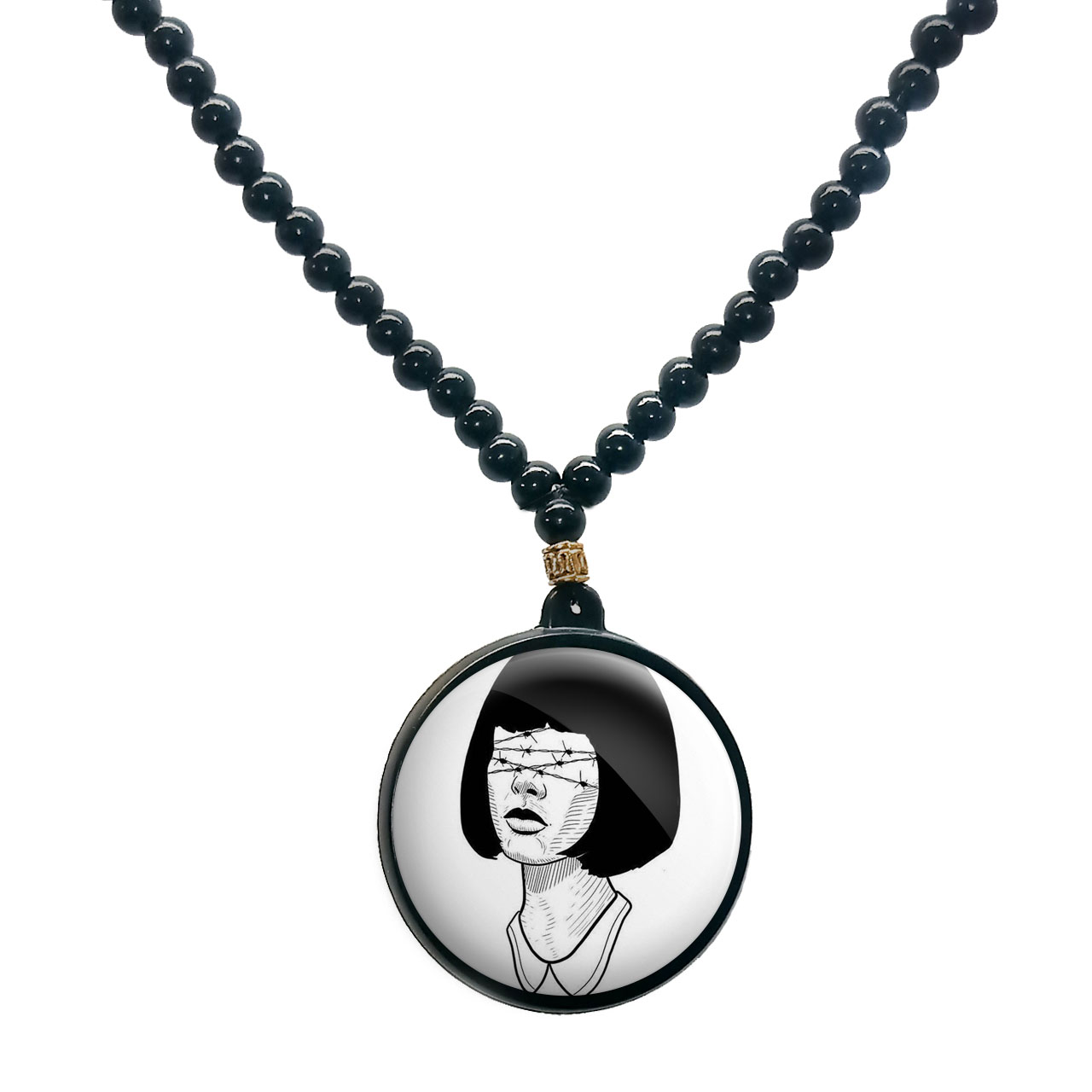 گردنبند پرمانه طرح دخترونه کد pmd.4484 مدل دو طرفه