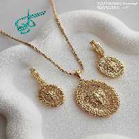 خرید نیم ست زنانه استیل طرح ورساچ کیفیت عالی رنگ ثابت همراه با زنجیر کد 1715156 - ردگل