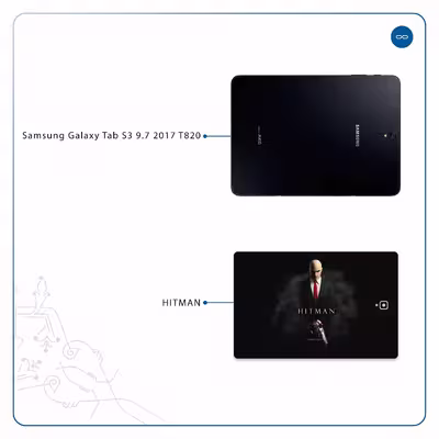 برچسب پوششی ماهوت مدل Hitman-Game مناسب برای تبلت سامسونگ Galaxy Tab S3 9.7 2017 T820