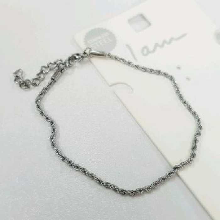 دستبند زنجیر طنابی استیل ، قابل استفاده دایم روزانه