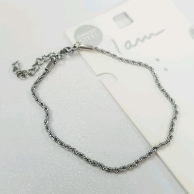 دستبند زنجیر طنابی استیل ، قابل استفاده دایم روزانه