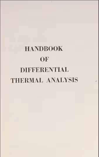 خرید و دانلود نسخه کامل کتاب Handbook of Differential Thermal Analysis BY Smothers - Pdf