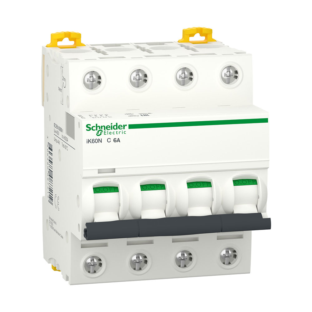 کلید مینیاتوری 4 پل 6 آمپر C6-6KA اشنایدر کد A9K24406