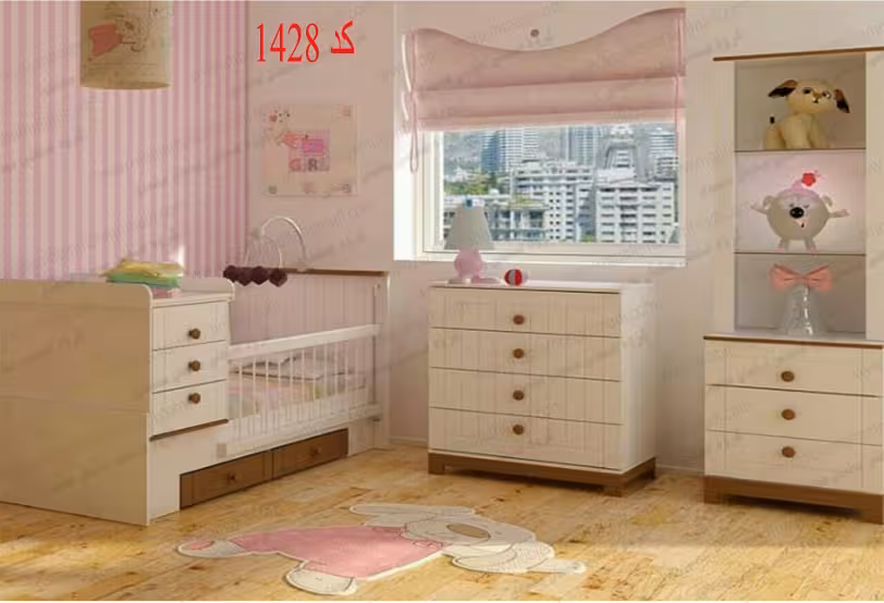 سرویس خواب دو منظوره کد 1428 شامل تخت/دراور/دکور