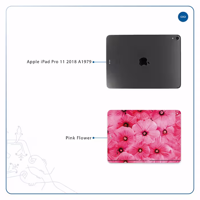 برچسب پوششی ماهوت مدل Pink-Flower مناسب برای تبلت اپل iPad Pro 11 2018 A1979