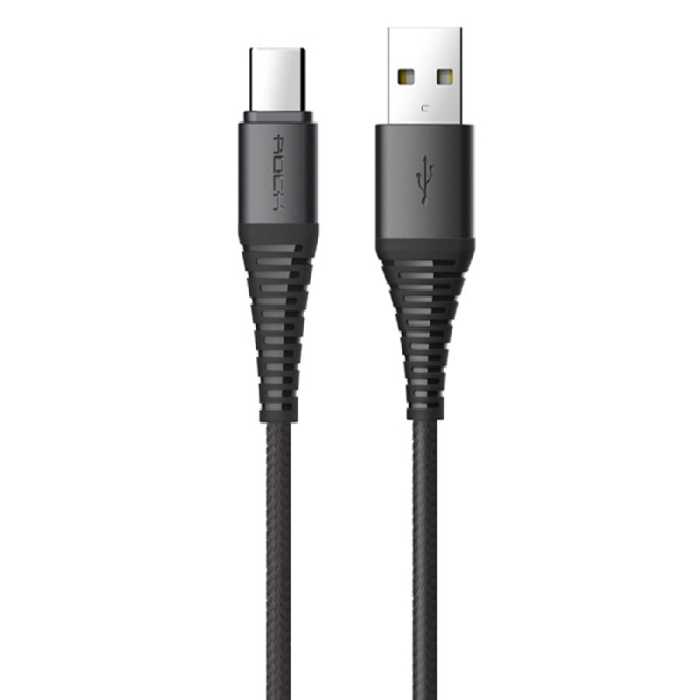 کابل شارژ و انتقال داده تایپ سی راک Rock Hi-Tensile Type-C Cable 1m