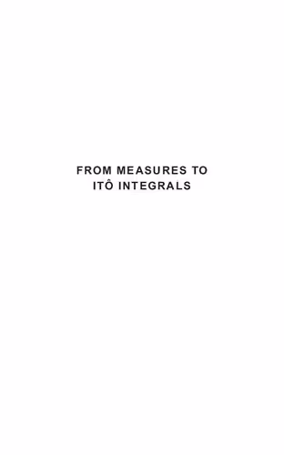 خرید و دانلود نسخه کامل کتاب From Measures to Itô Integrals