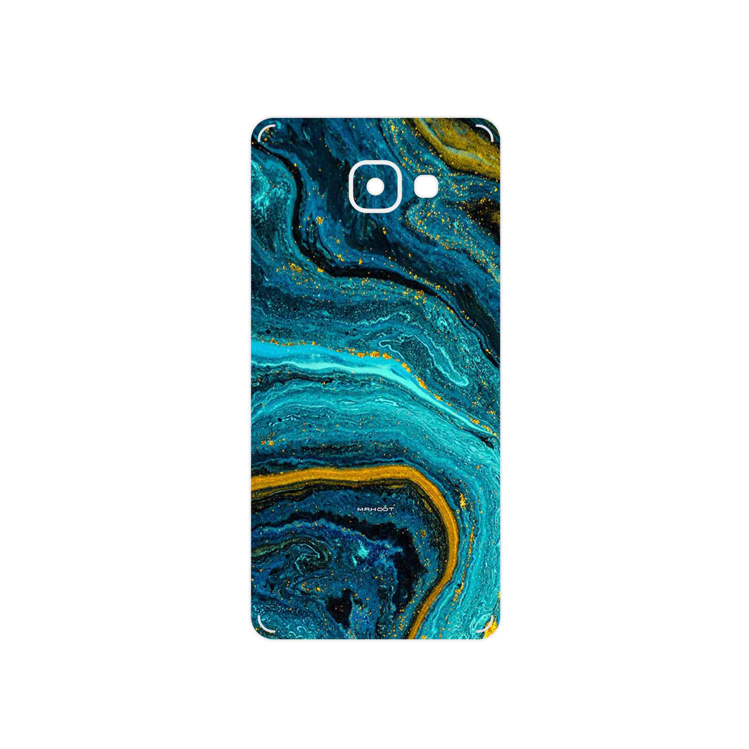 برچسب پوششی ماهوت مدل Turquoise marblewith golden streaks مناسب برای گوشی موبایل سامسونگ Galaxy A7 2016