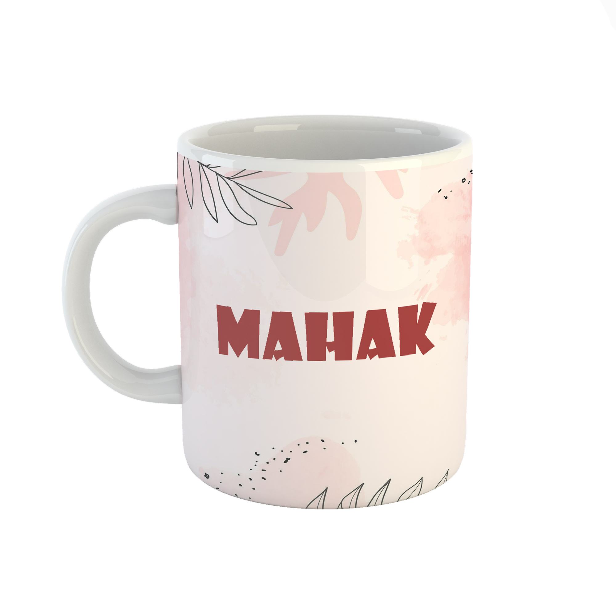 ماگ طرح اسم ماهک مدل برگ کد 289