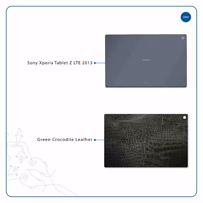 برچسب پوششی ماهوت مدل Green-Crocodile-Leather مناسب برای تبلت سونی Xperia Tablet Z LTE 2013