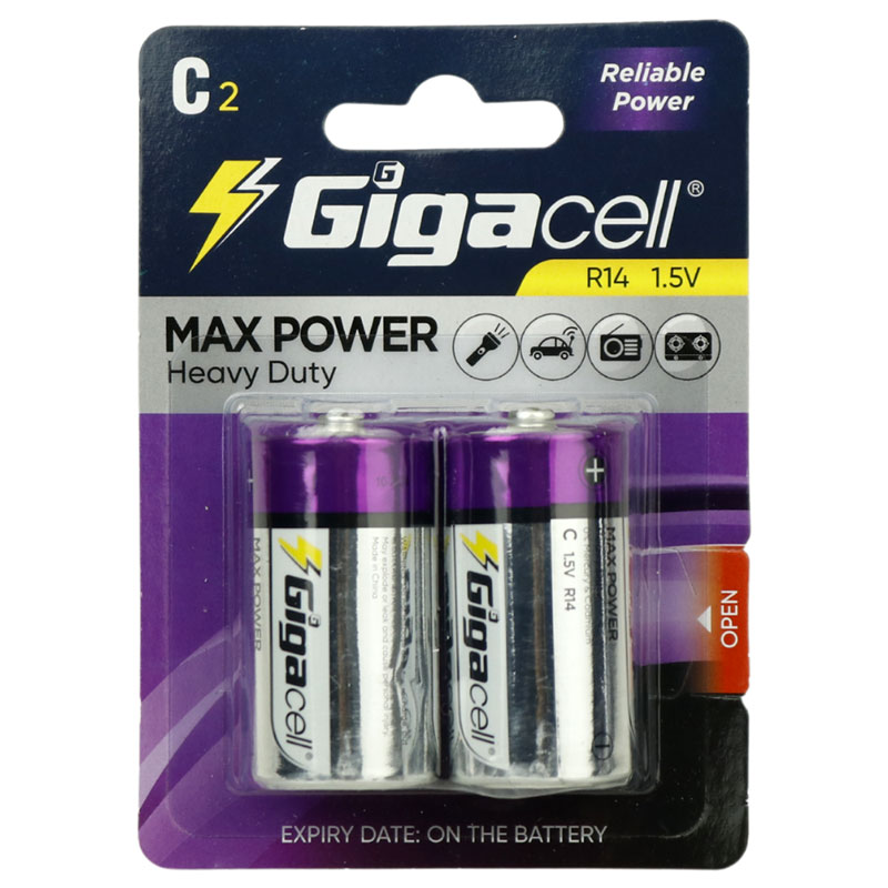 باتری دوتایی متوسط Gigacell Max Power R14 1.5V C