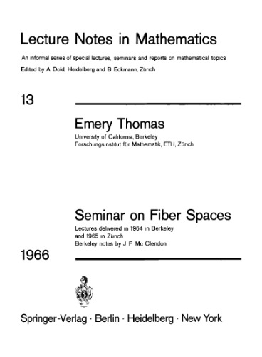 خرید و دانلود نسخه کامل کتاب Seminar on Fiber Spaces