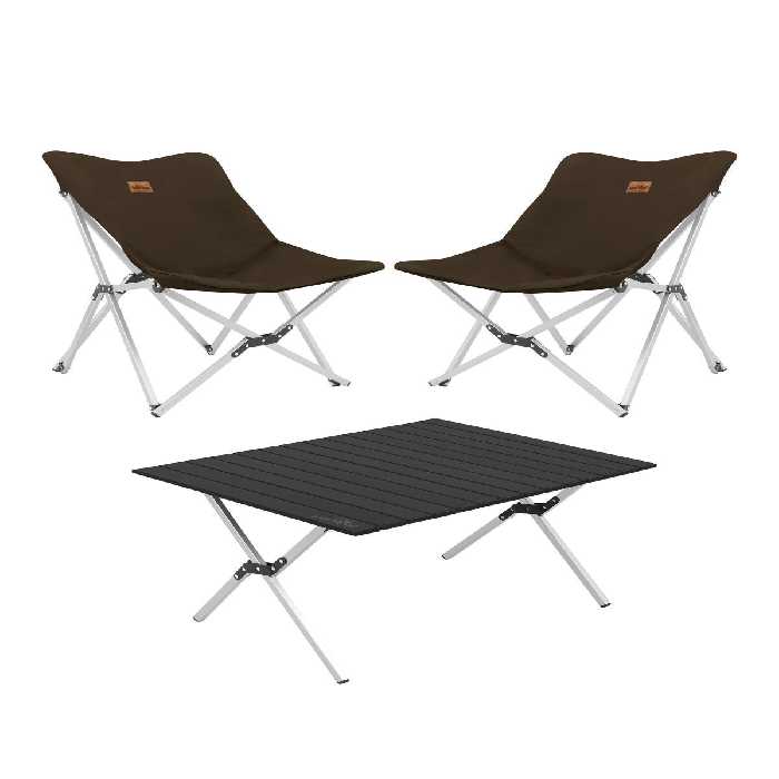 ست میز و صندلی کمپ چند رنگ کمپینگ بزرگ آلومینیوم 2 اردوگاه 3 مجموعه قطعه TuruncuFil