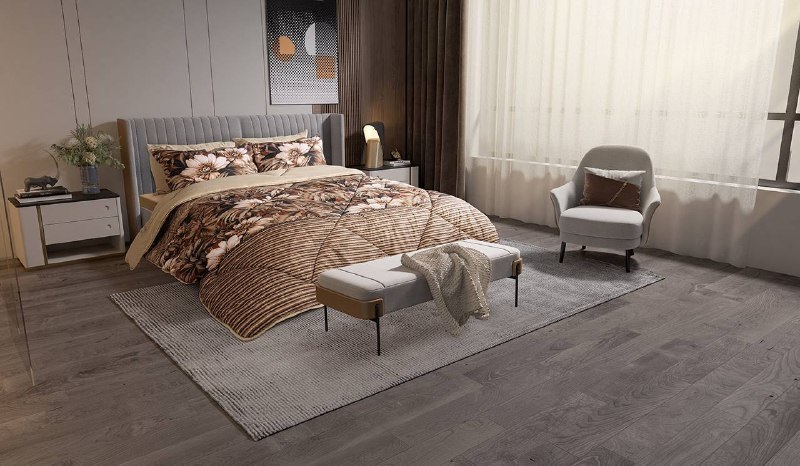 روتختی دونفره آلوئه ورا لومانا 6تکه طرح دالیا شکلاتی