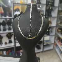 گردنبند و دستبند ماری نقره ای 4میل رنگ ثابت 