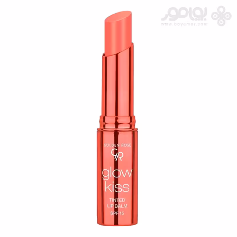 بالم لب رنگی گلدن رز مدل GLOW KISS شماره 04 رنگ PEACH SHAKE