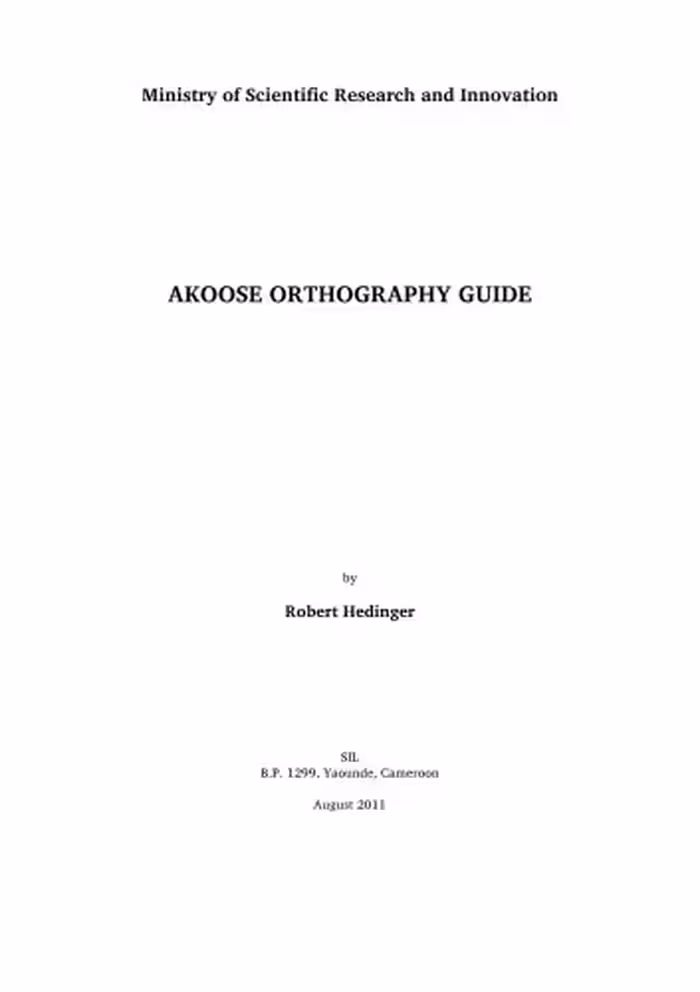 خرید و دانلود نسخه کامل کتاب Akoose Orthography Guide