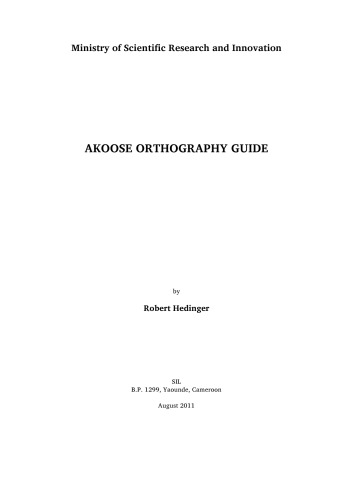 خرید و دانلود نسخه کامل کتاب Akoose Orthography Guide