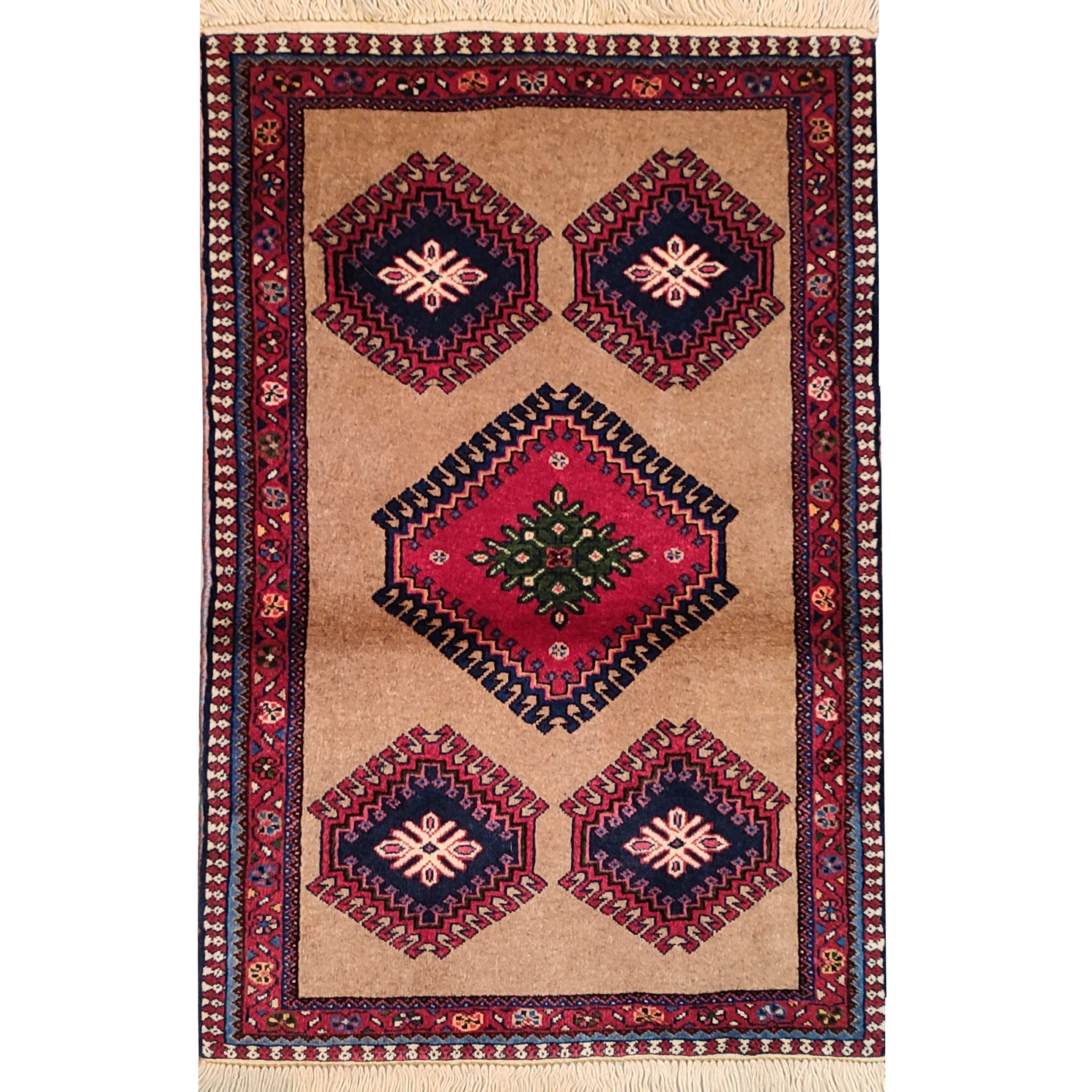 فرش دستبافت یک متری طرح لوزی کد AA314