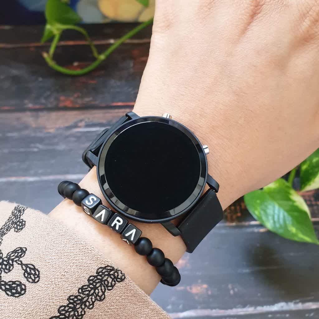 ساعت مچی ال ای دی رابر بند مدل دو دکمه کپی از مدل هوشمند led