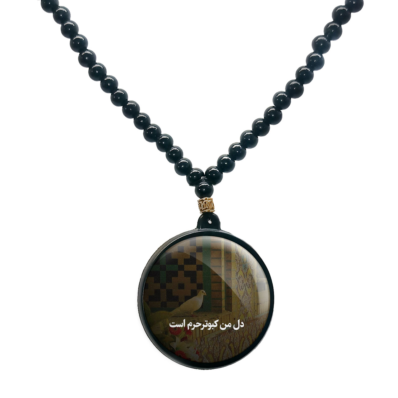 گردنبند پرمانه طرح امام رضا کد pmd.23594 مدل دو طرفه