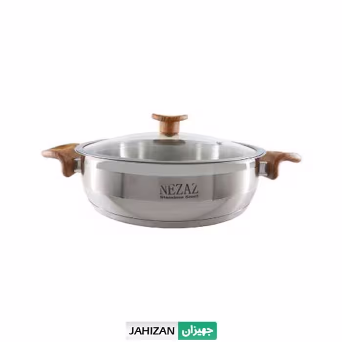 تابه استیل نزاز دسته چوب سایز 20