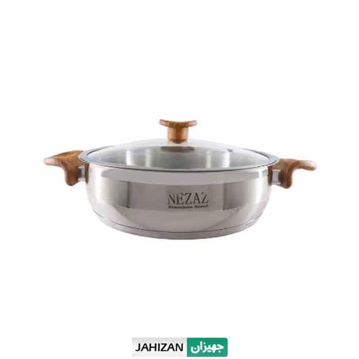 تابه استیل نزاز دسته چوب سایز 20