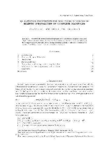 خرید و دانلود نسخه کامل کتاب Qualitative properties for solutions of singular elliptic inequalities on complete manifolds