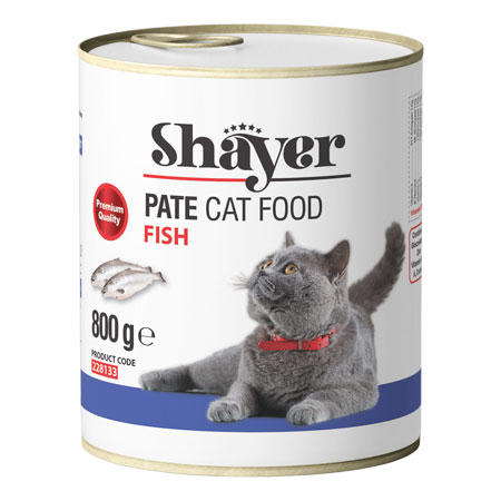 کنسرو پته گربه با طعم ماهی 800 گرمی shayer