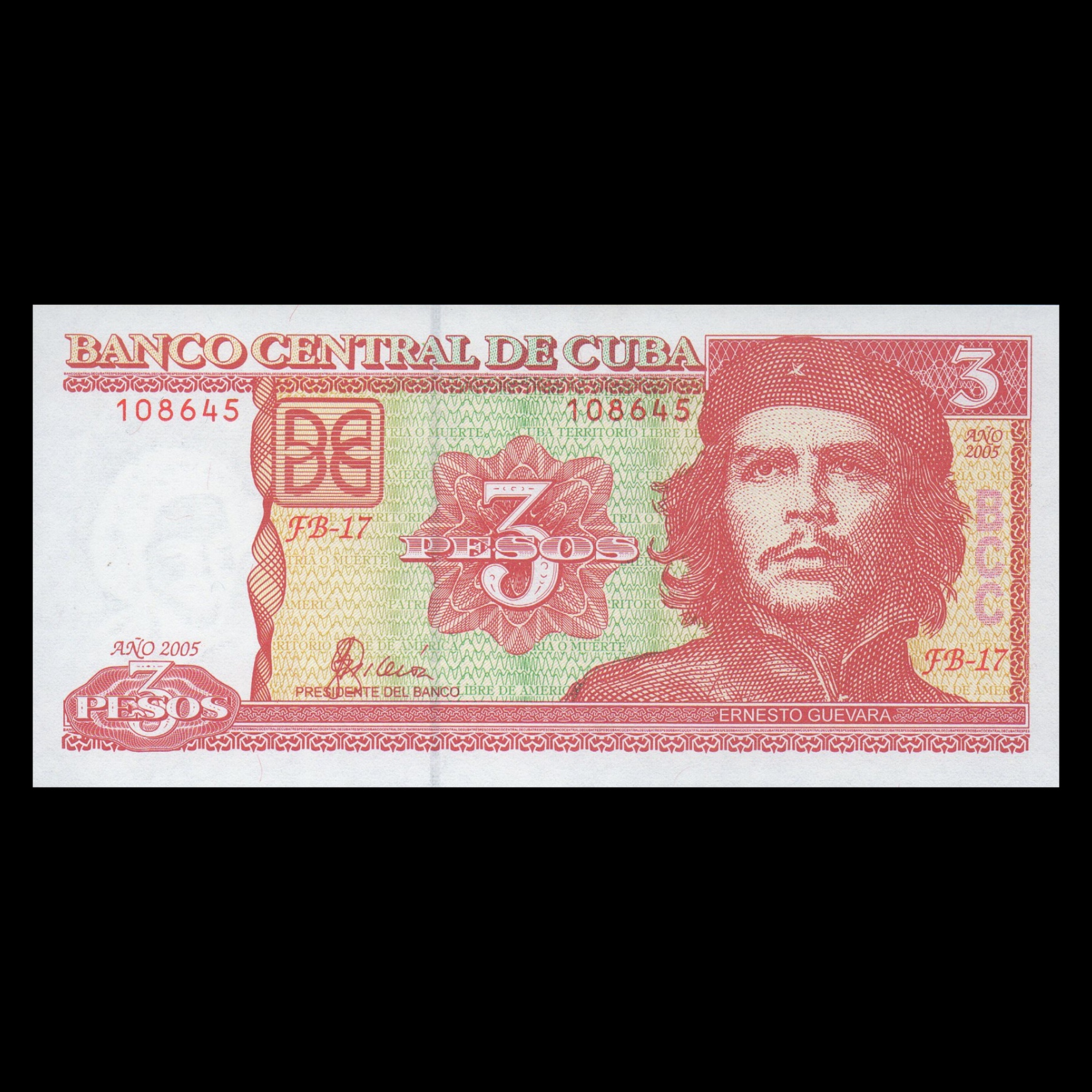 اسکناس تزئینی طرح کشور کوبا مدل 3 پزو