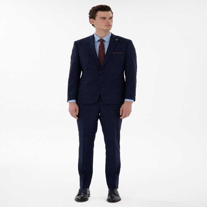 کت و شلوار مردانه سرمه ای پیرکاردین - فروشگاه لباس شهرمون