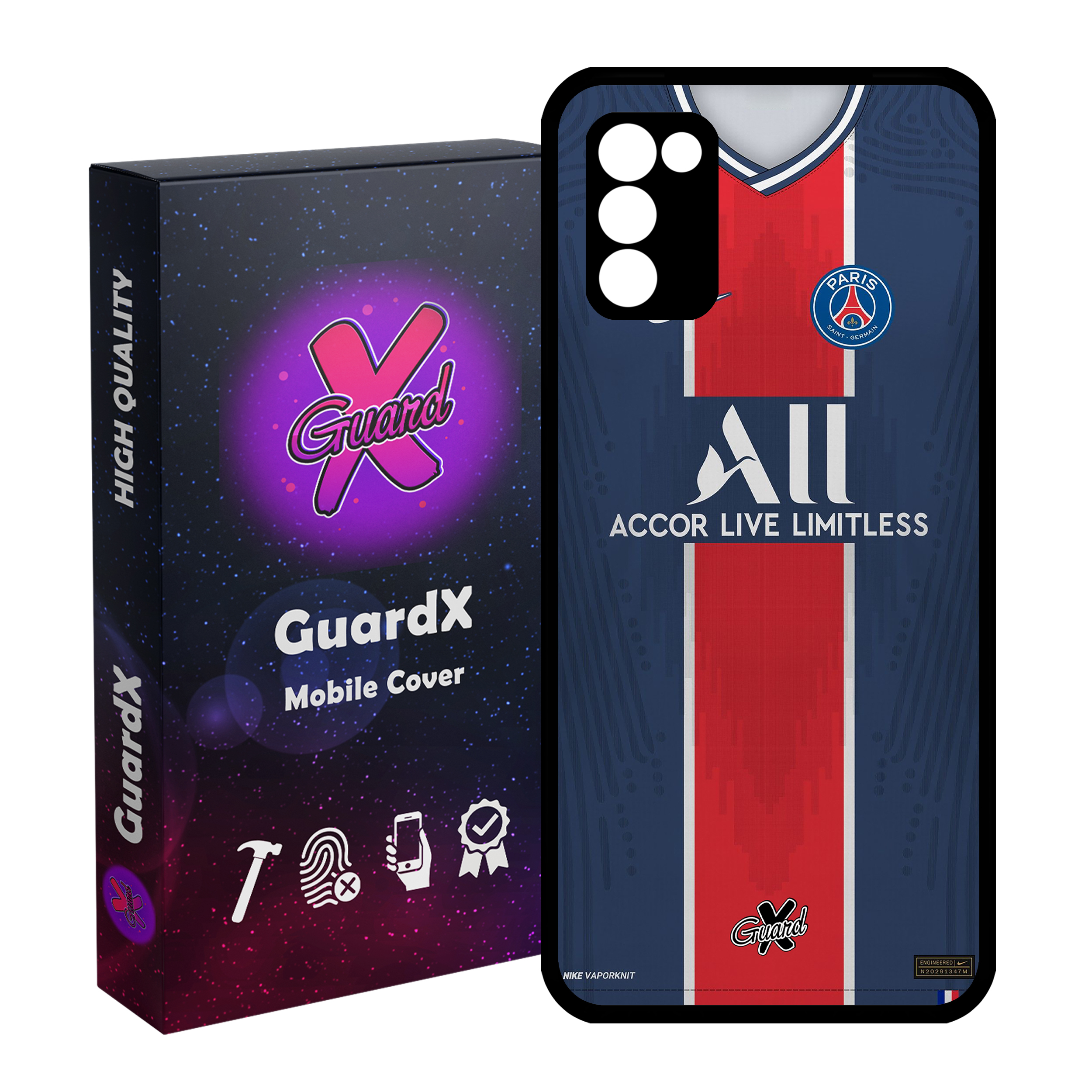 کاور گارد ایکس طرح PSG مدل Glass10255 مناسب برای گوشی موبایل سامسونگ Galaxy A03s