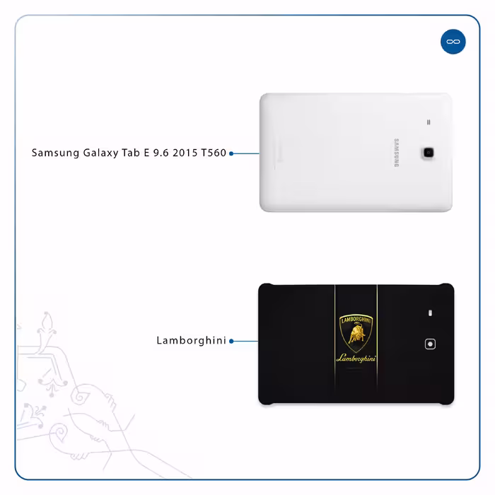 برچسب پوششی ماهوت مدل Lamborghini مناسب برای تبلت سامسونگ Galaxy Tab E 9.6 2015 T560