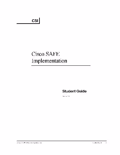 خرید و دانلود نسخه کامل کتاب CCSP-Cisco SAFE Implementation Student Guide V2.0