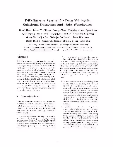 خرید و دانلود نسخه کامل کتاب DBMiner: A System for Data Mining in Relational Databases and Data Warehouses